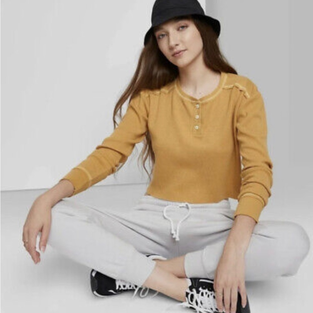 Wild fable women's boxy long sleeve
Waffle henley t-Shirt - Picture 8 of 8